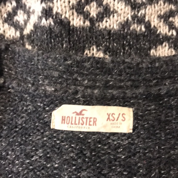 Hollister Fair Isle 3 Button Long Cardigan in Gray Size XS/S - Picture 7 of 8
